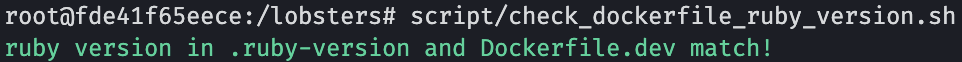 ruby version in .ruby-version and Dockerfile.dev match!